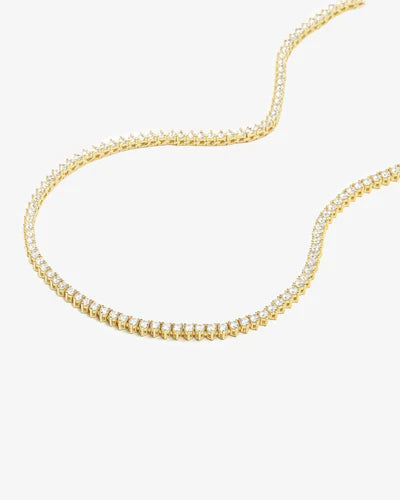 Melinda Maria Not Your Basic Tennis Necklace in Gold