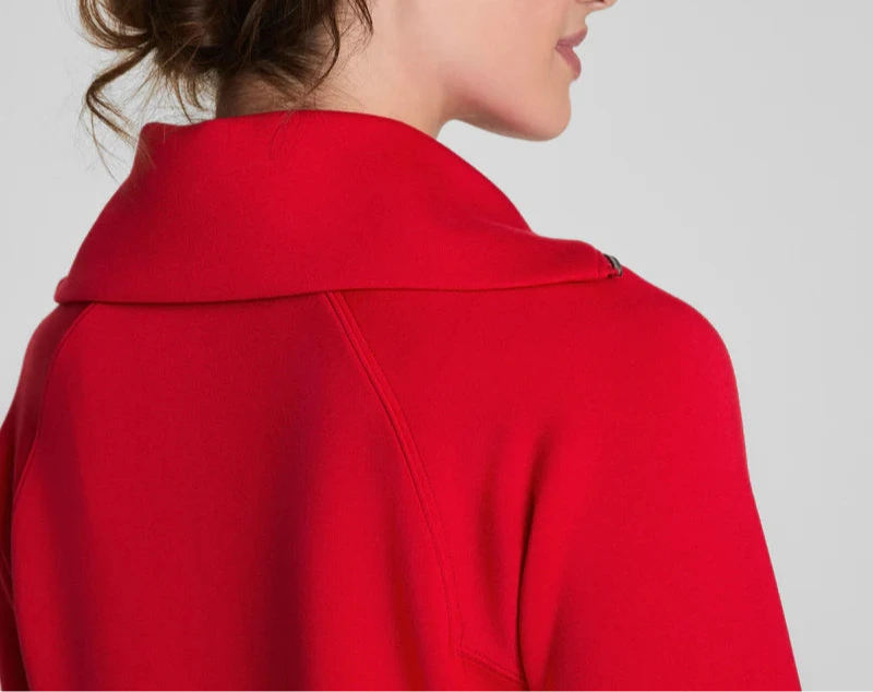 Spanx Air Essentials Half Zip Dress in Red