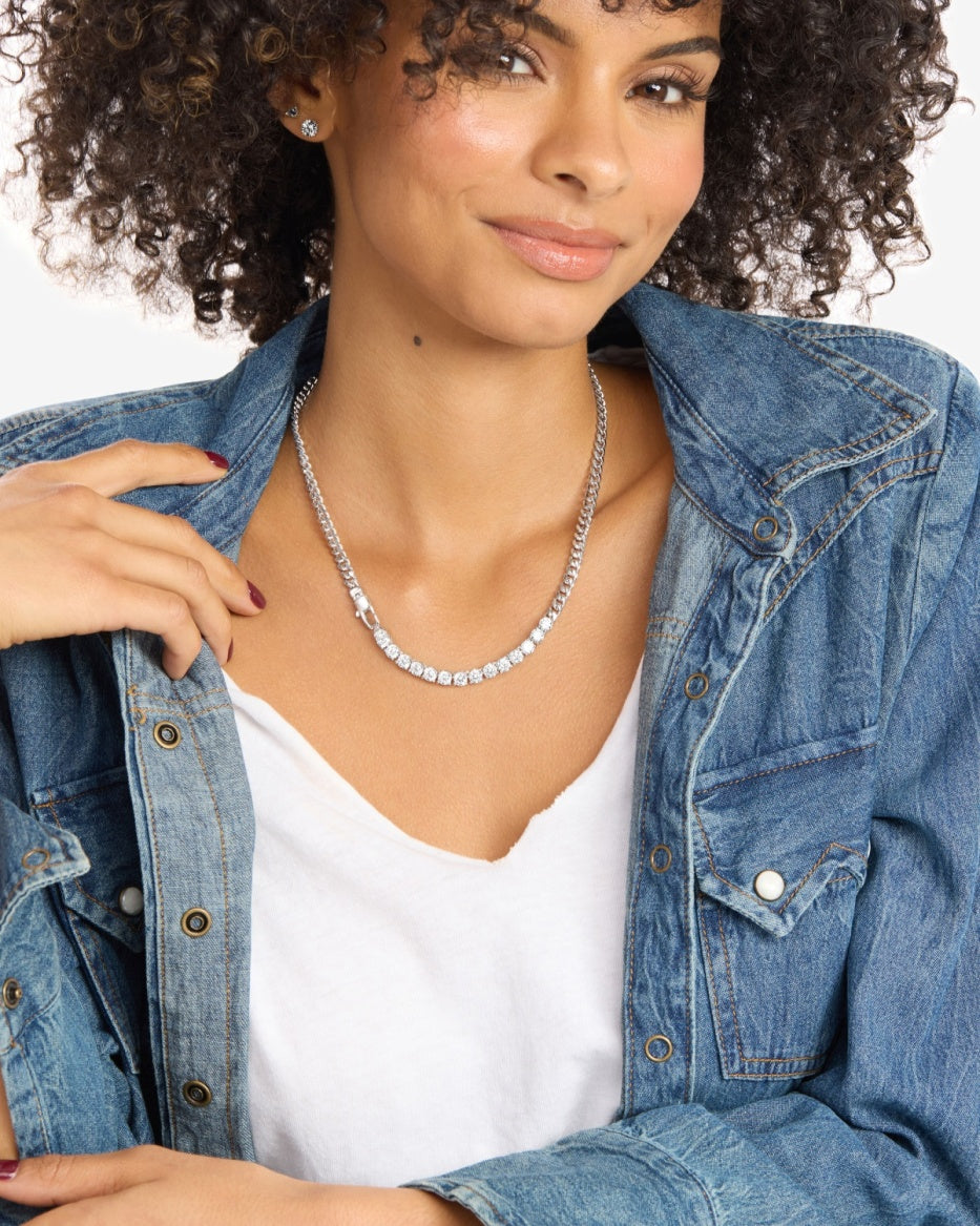 Melinda Maria Baby Julian REALLY Diamonds Necklace in Silver