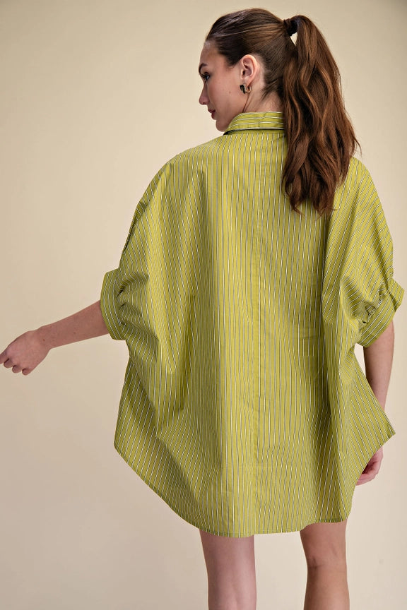 Kimono Sleeve Buttonfront Top in Olive