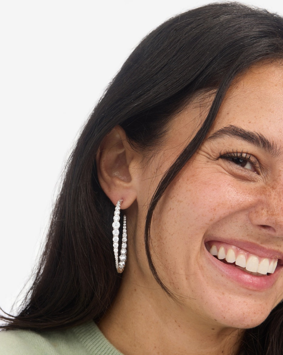 Melinda Maria Oh She Fancy Gradual Hoops in Silver