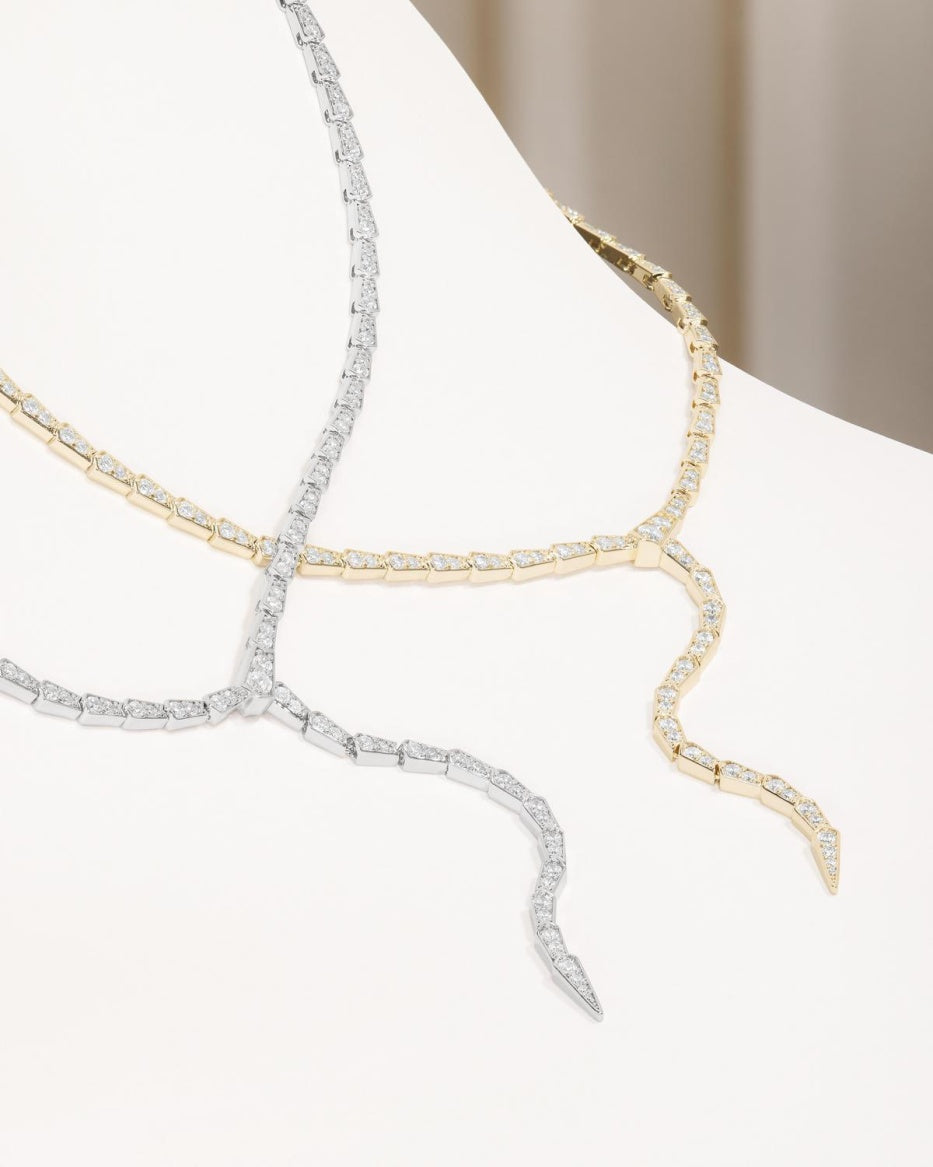 Melinda Maria Pave Serpent Lariat Necklace in Gold