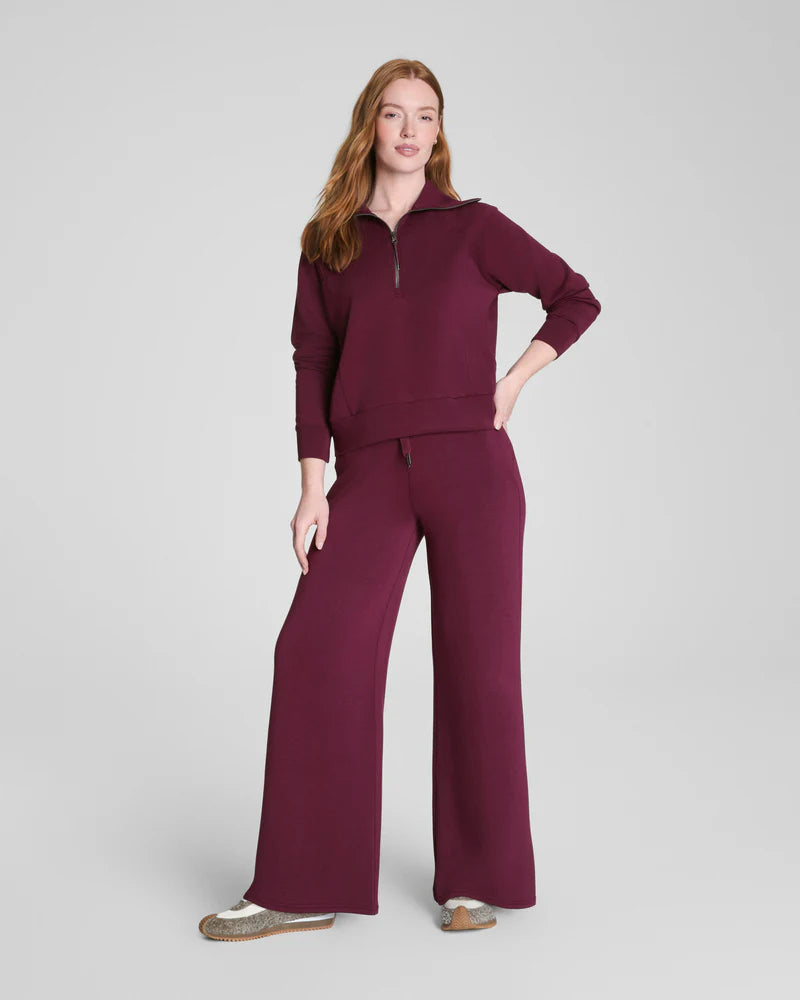 Spanx Air Essentials Wide Leg Pant in Plum Berry