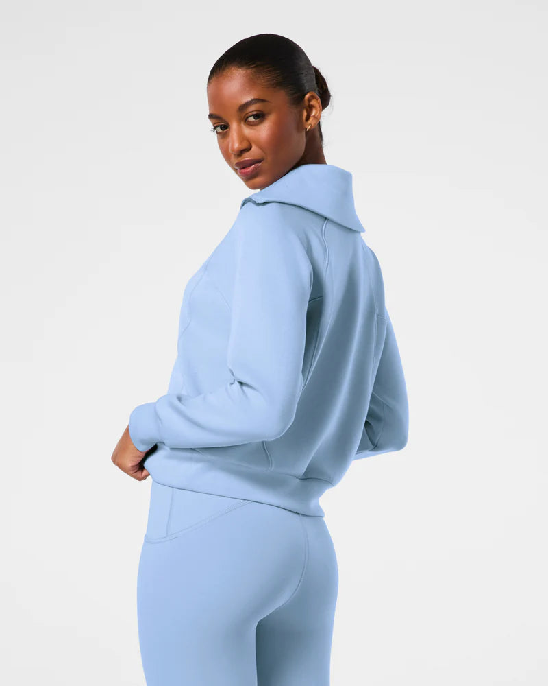 Spanx Air Essentials Half Zip Pullover in Hydrangea