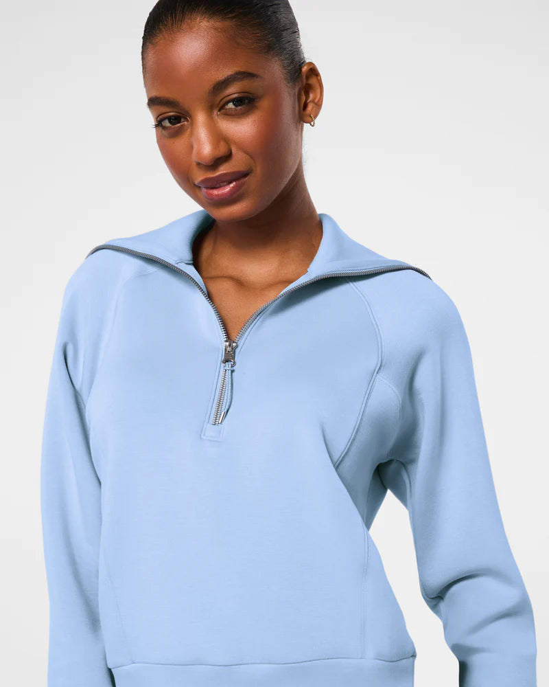 Spanx Air Essentials Half Zip Pullover in Hydrangea