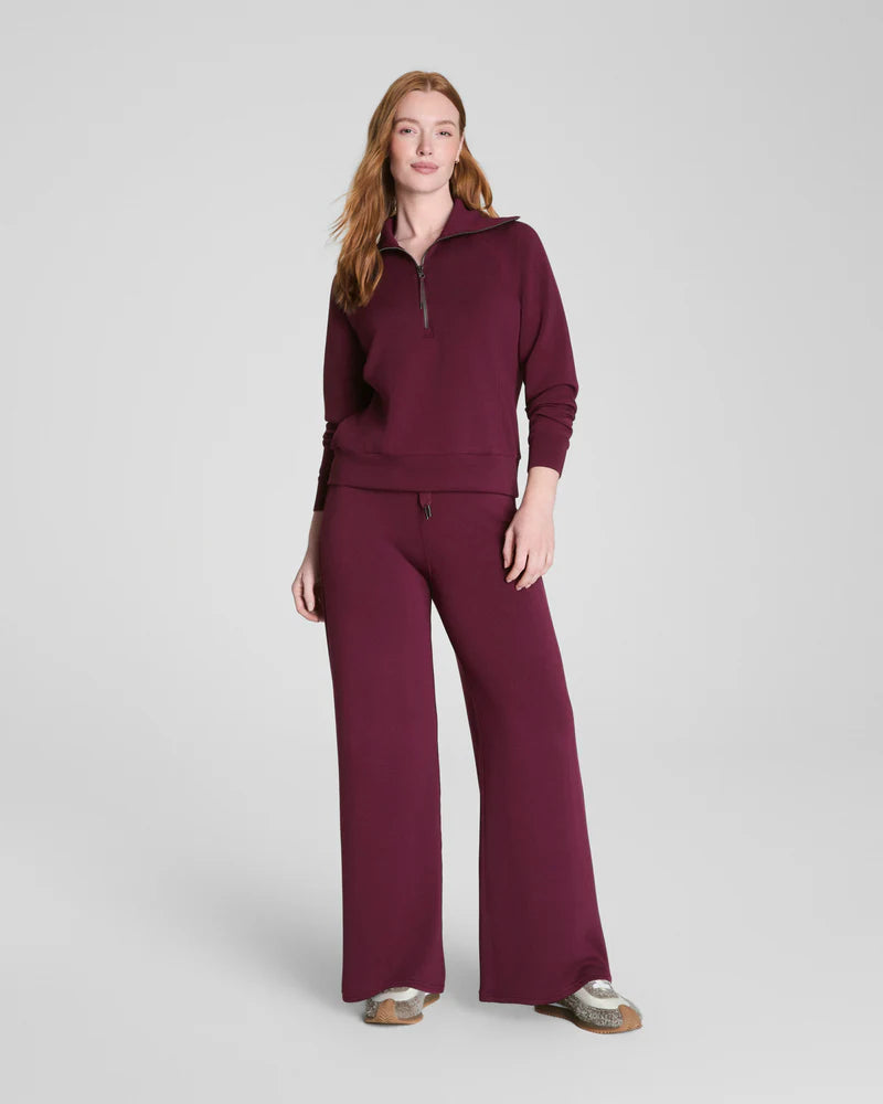 Spanx Air Essentials Half Zip in Plum Berry