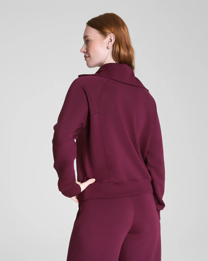 Spanx Air Essentials Half Zip in Plum Berry