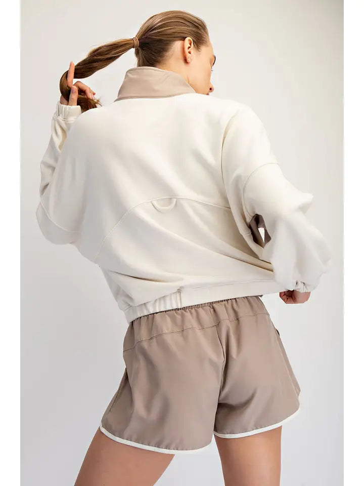 French Terry Athleisure Set in Mocha/Tan
