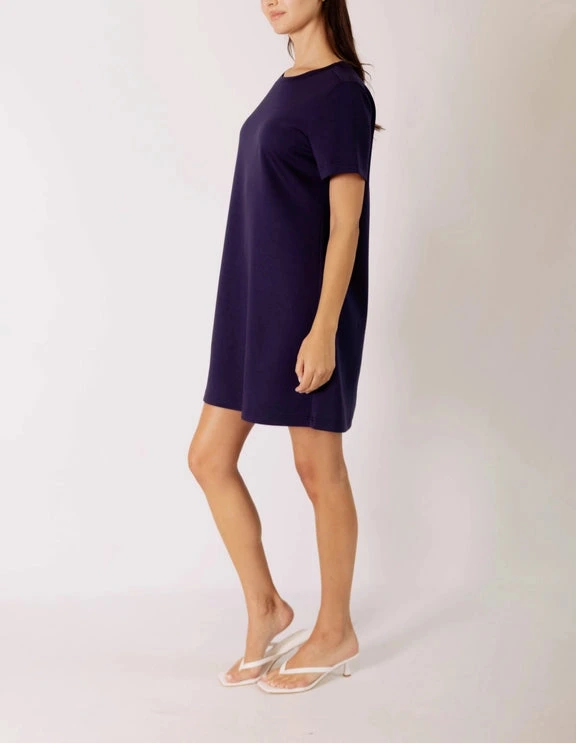 P.Cill Butter Modal Short Sleeve Dress in Navy