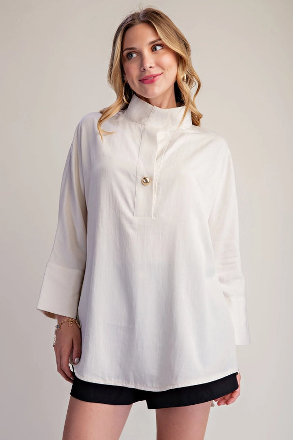 Ivory Silky Dolman Blouse