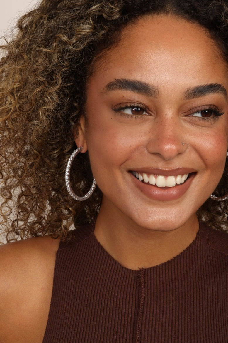 Melinda Maria Heiress Hoops in Silver