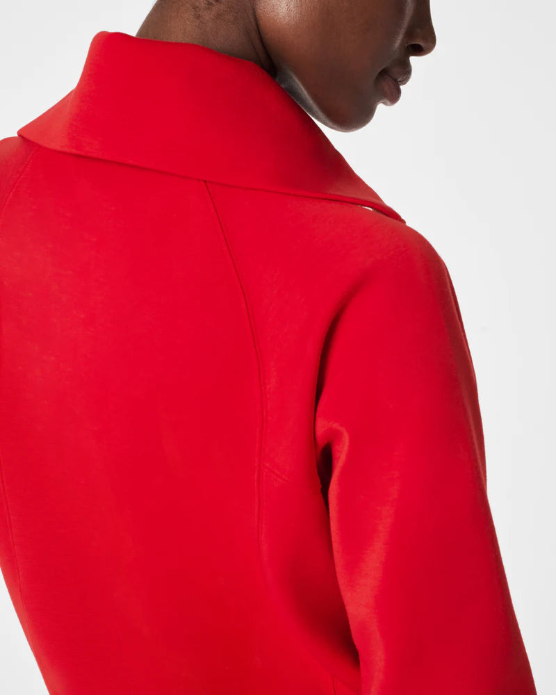 Spanx Air Essentials Half Zip Pullover in Red