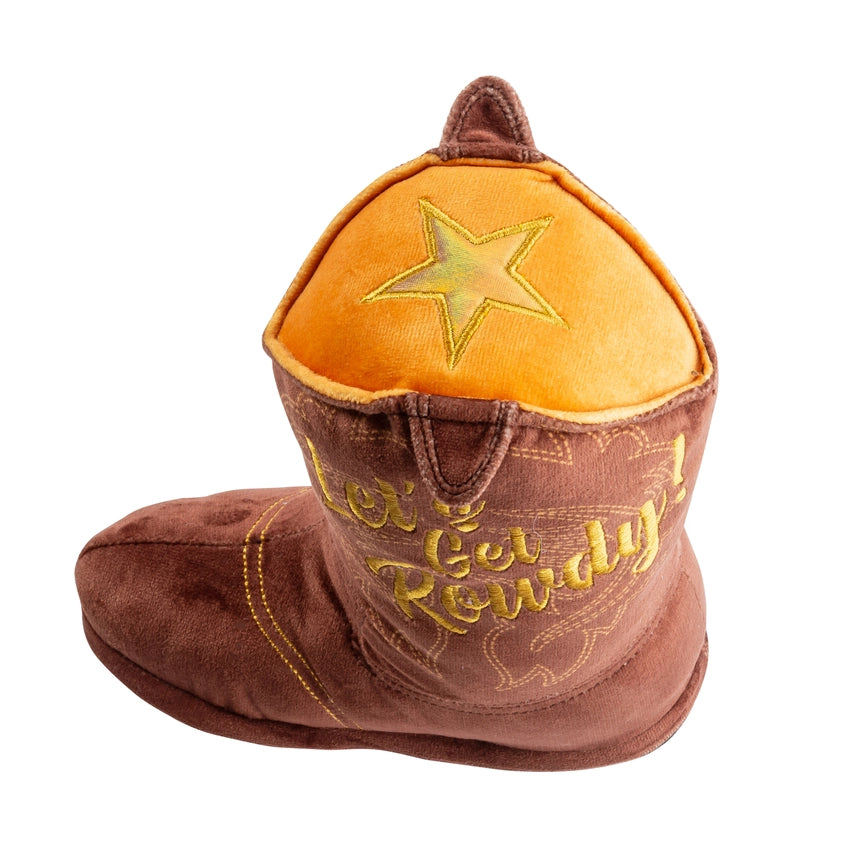 Cowboy Boot Dog Toy in Brown Let's Get Rowdy