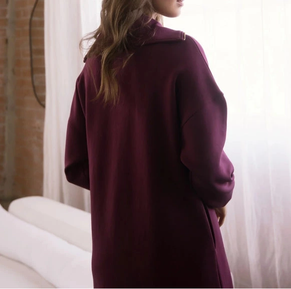 P.Cill Butter Modal Long Sleeve Zip Front Dress in Port