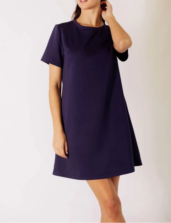 P.Cill Butter Modal Short Sleeve Dress in Navy