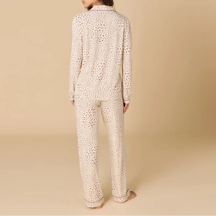Softies Aria Slim Notch Collar Pajama Set in Wild Almond