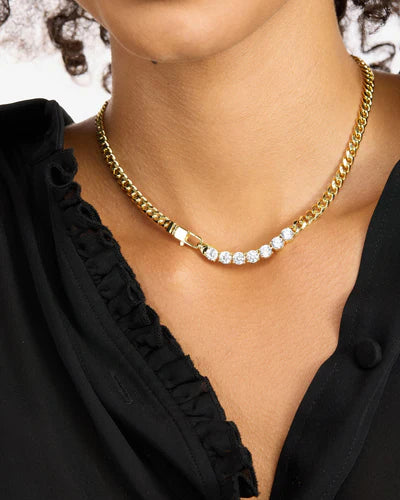 Melinda Maria Baby Julian Loves Diamonds Necklace in Gold