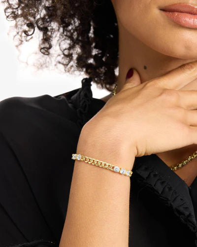 Melinda Maria Baby Julian's Obsessed With Diamonds Bracelet in Gold