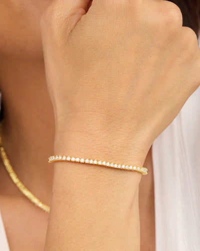 Melinda Maria Baby Not Your Basic Tennis Bracelet in Gold