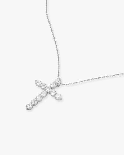 Melinda Maria Oh She Fancy Cross Pendant Necklace in Silver