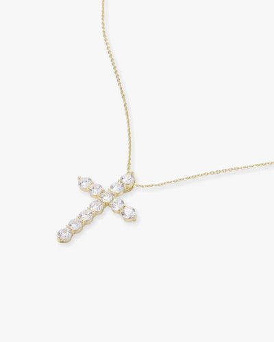 Melinda Maria Oh She Fancy Cross Pendant Necklace in Gold