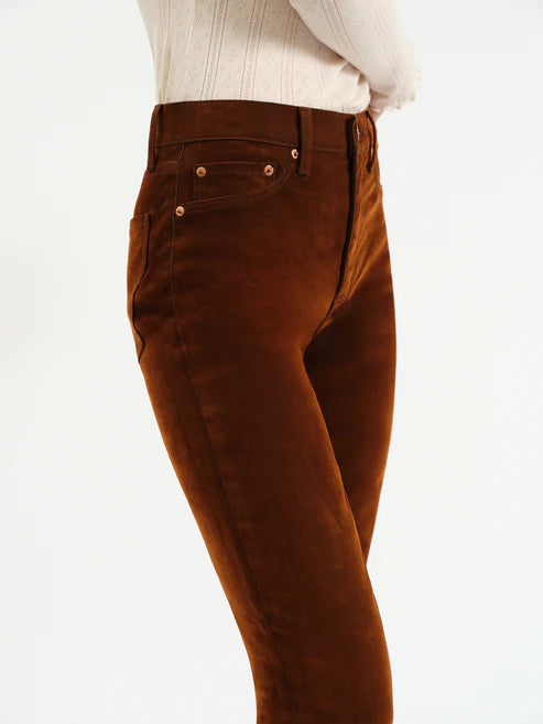 Daze Denim Smarty Pants High Rise Slim Straight in Cognac