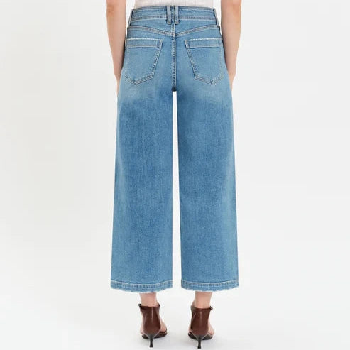 Daze Denim Valley Girl Wide Leg Ankle in Fave