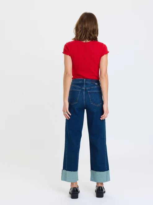 Daze Denim Pleaser High Rise Wide Ankle in Slow Motion