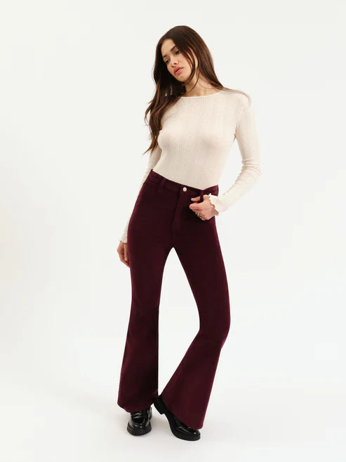Daze Sunset Flares High Rise in Fig Cord