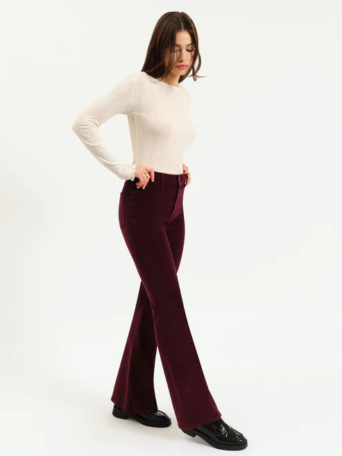 Daze Sunset Flares High Rise in Fig Cord
