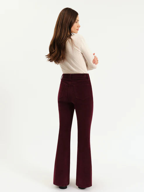 Daze Sunset Flares High Rise in Fig Cord