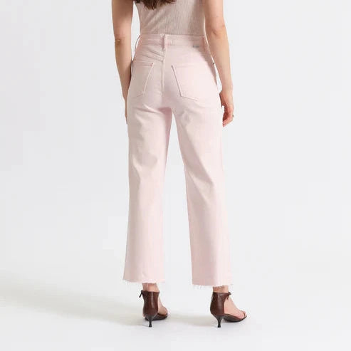 Daze Denim Pleaser HR Wide Ankle in Think Pink