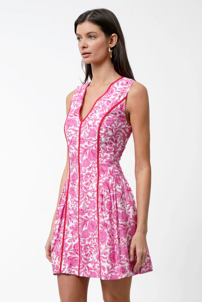 Adelyn Rae Kendra Floral Scalloped Dress in Pink