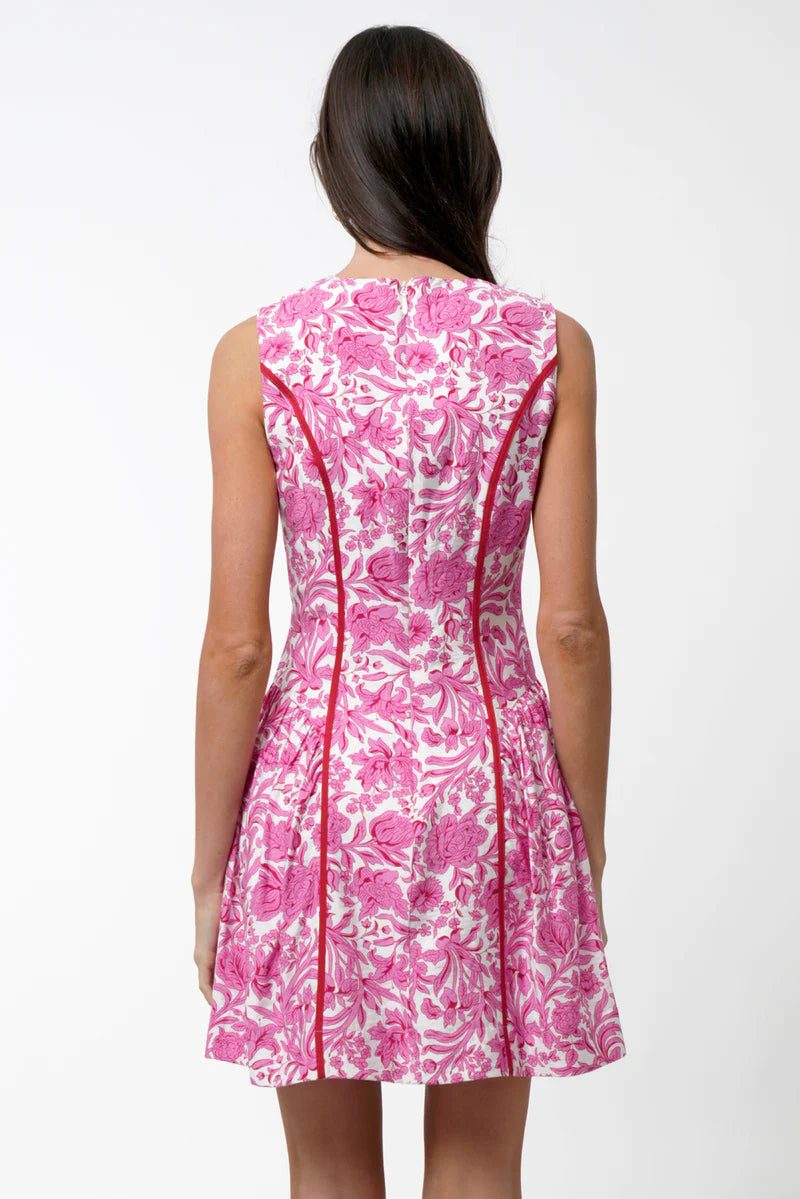Adelyn Rae Kendra Floral Scalloped Dress in Pink