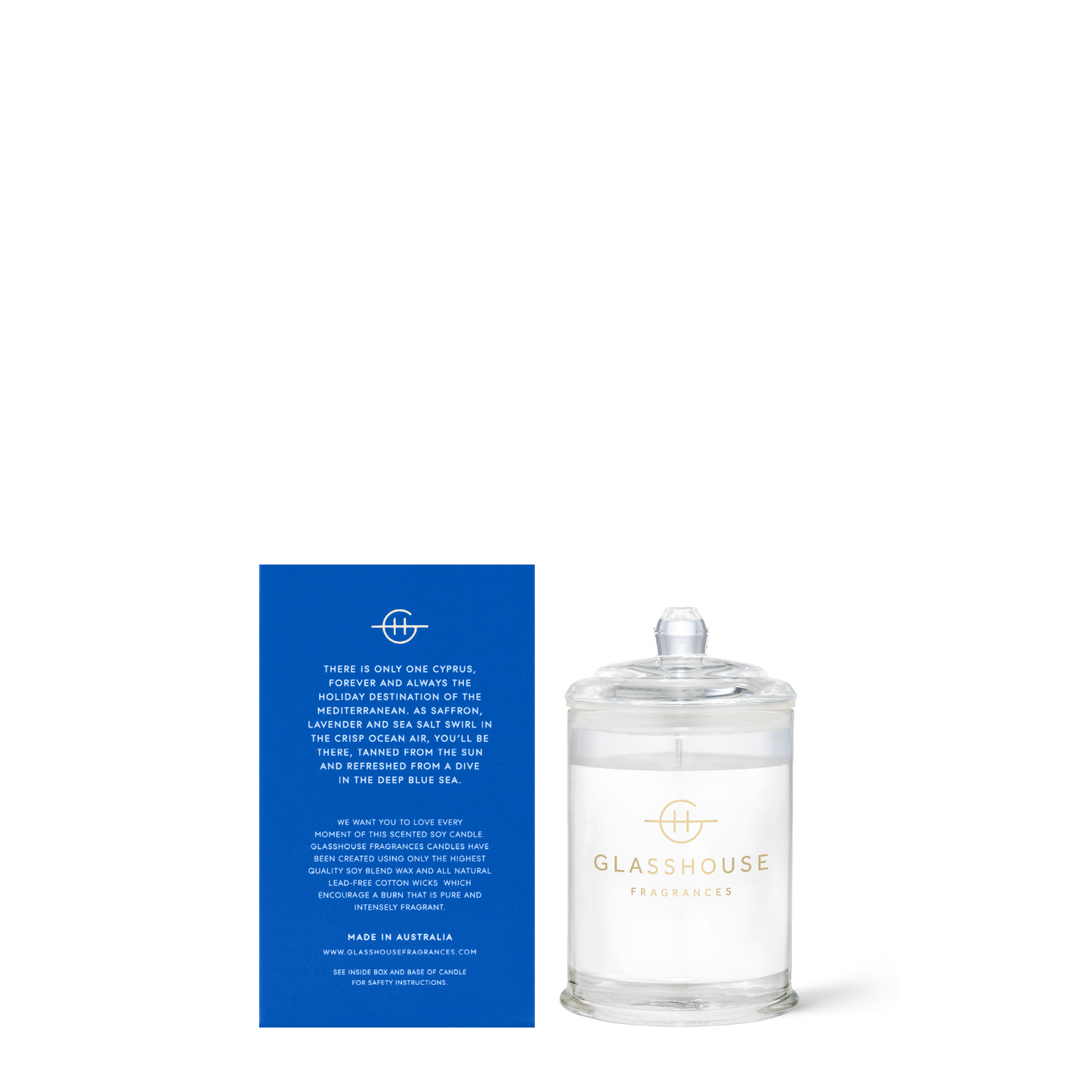Glasshouse Fragrances Votive Candle in Diving Into Cyprus