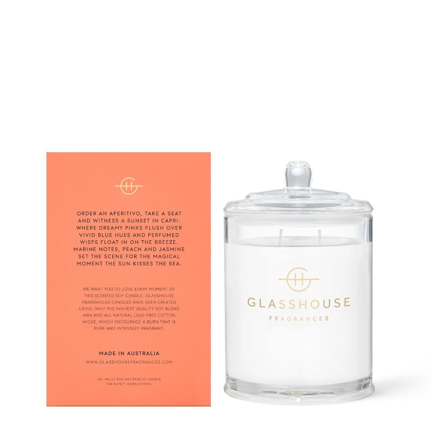 Glasshouse Fragrances Classic Candle in Sunsets in Capri