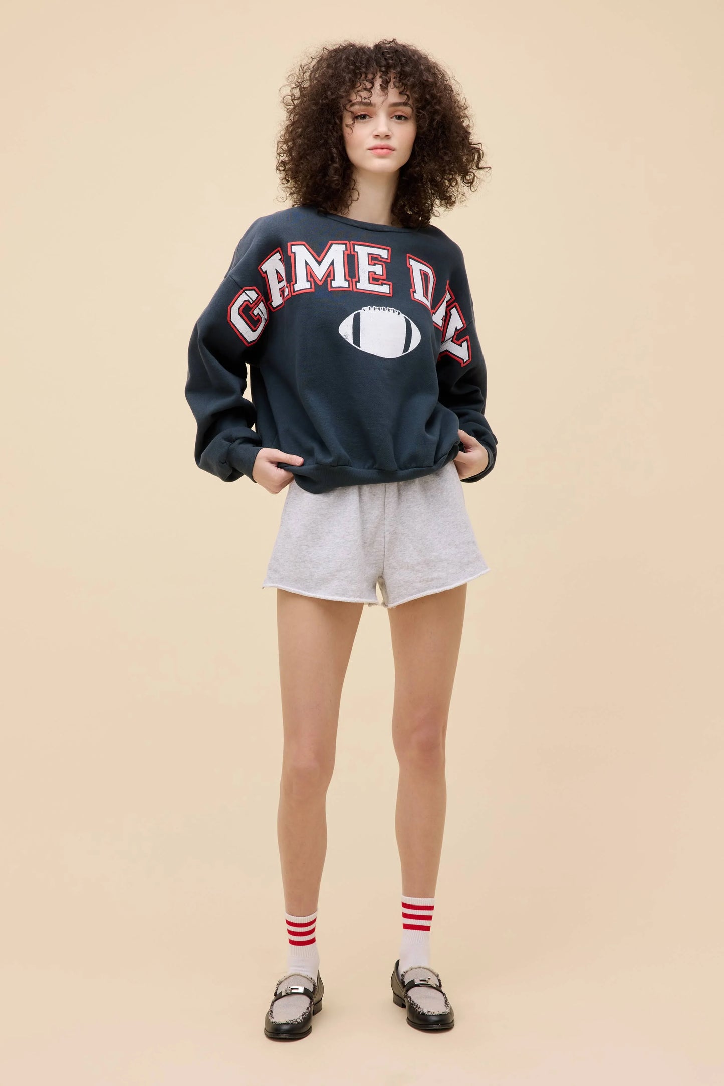 Daydreamer LA Gameday Crew Sweatshirt in Vintage Black