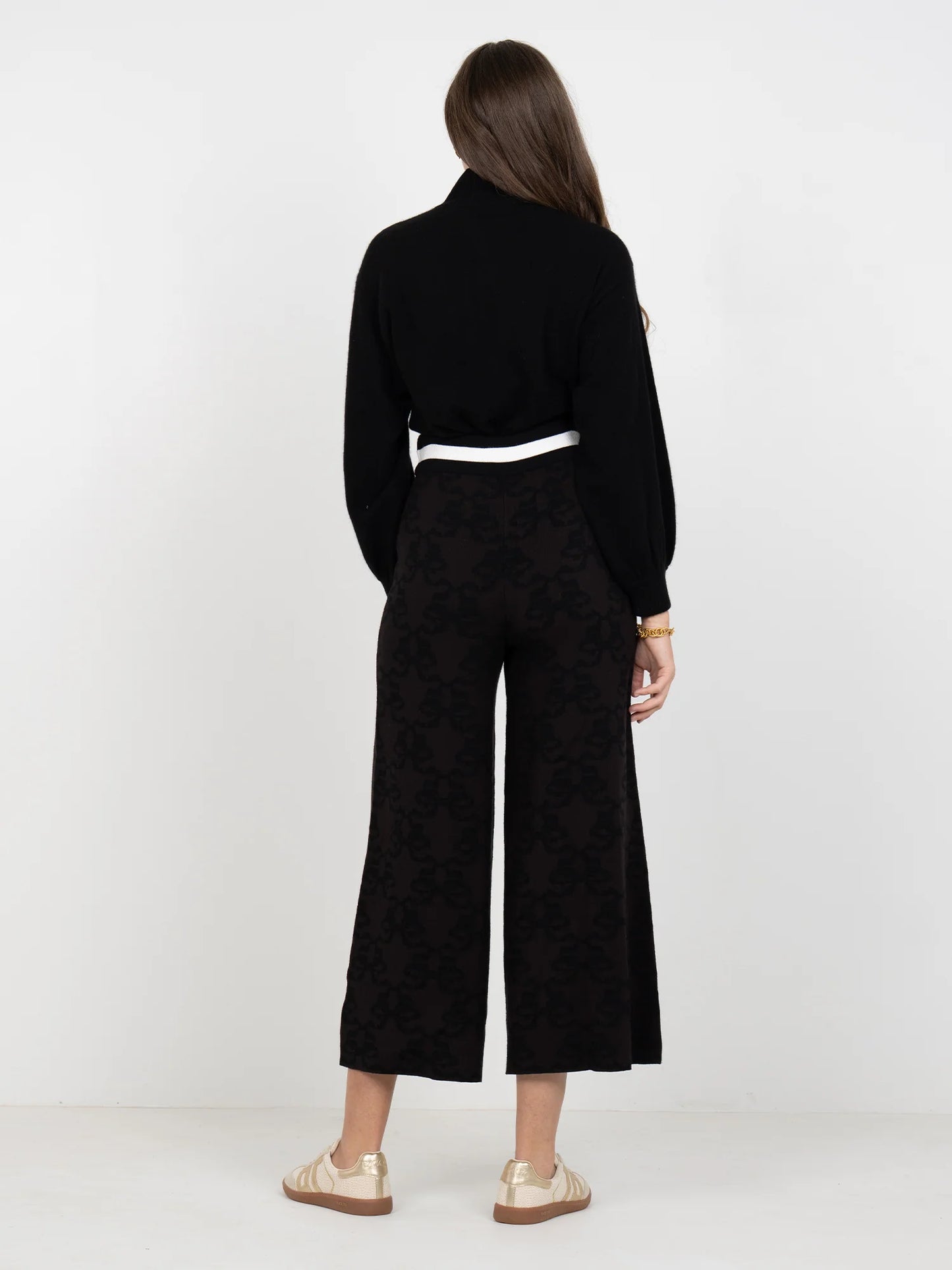 Emily McCarthy Teddy Crop Trouser in Bow Lattice