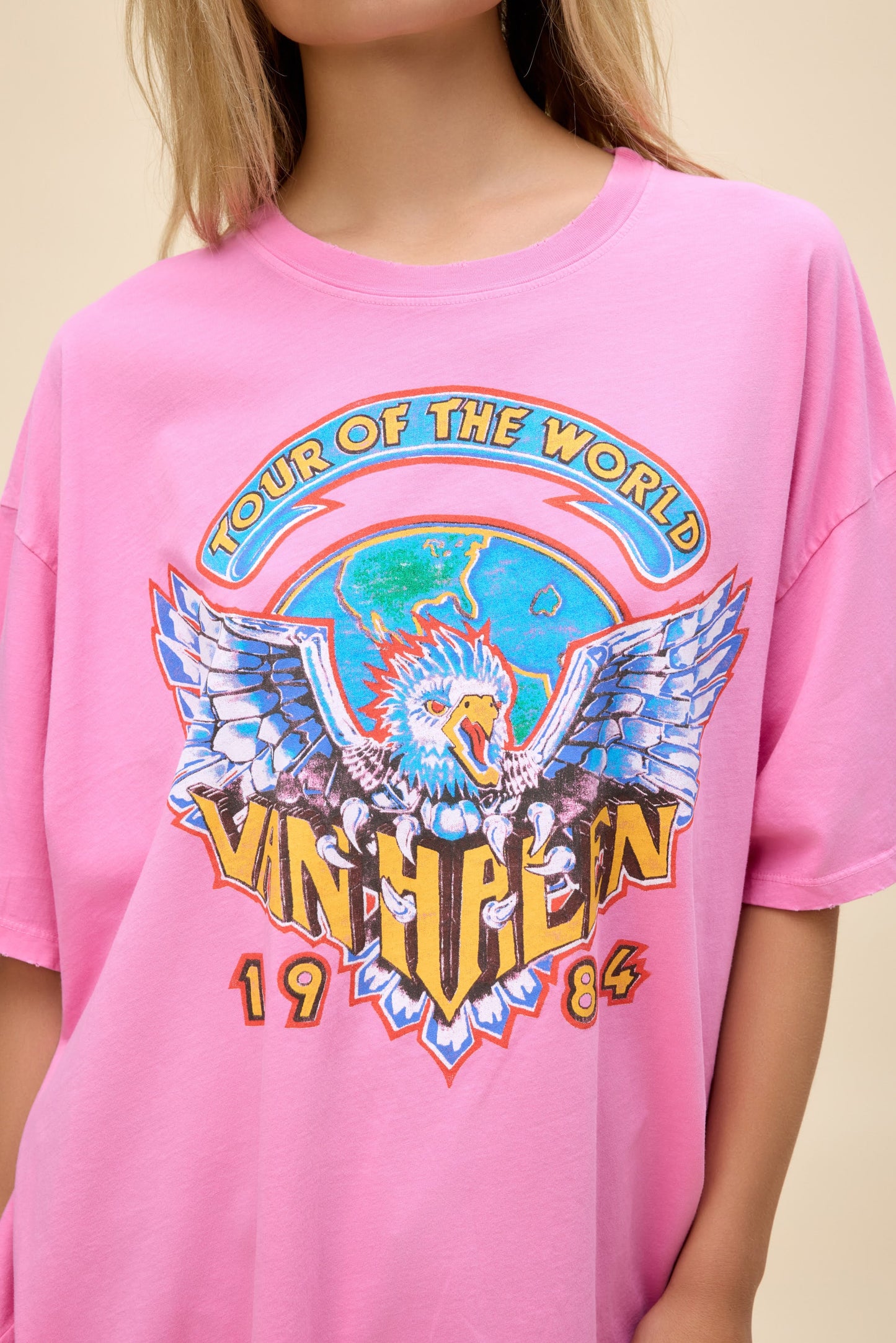 Daydreamer Van Halen Tee in Pink