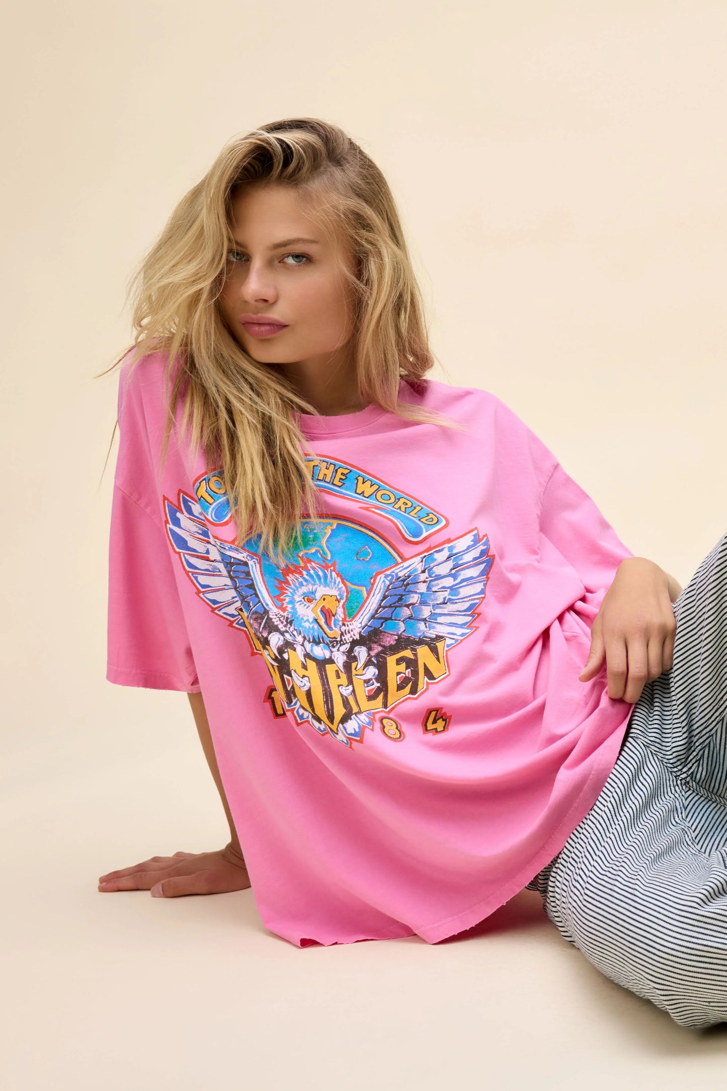 Daydreamer Van Halen Tee in Pink