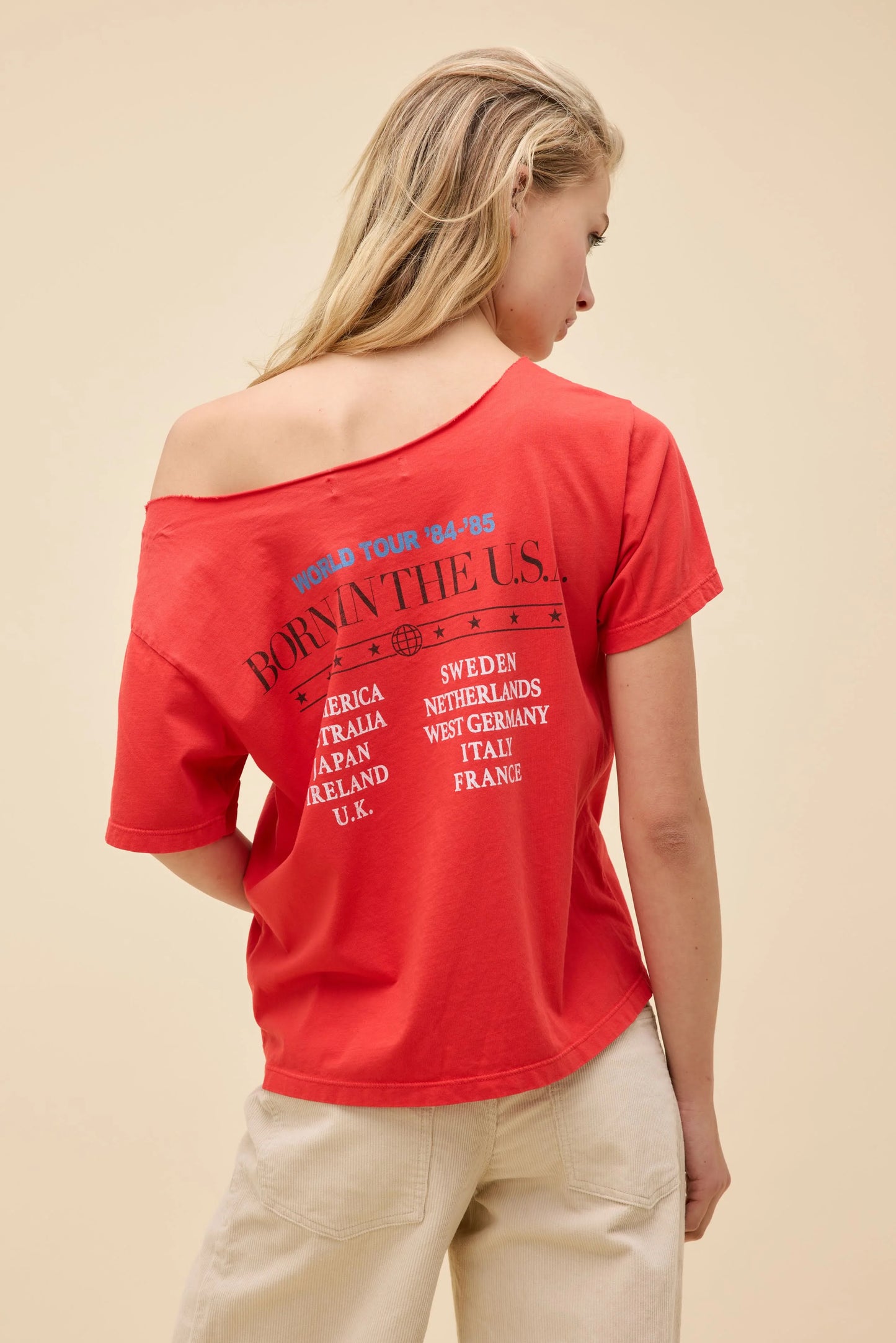 Daydreamer LA Off the Shoulder Tee in Bruce Springsteen