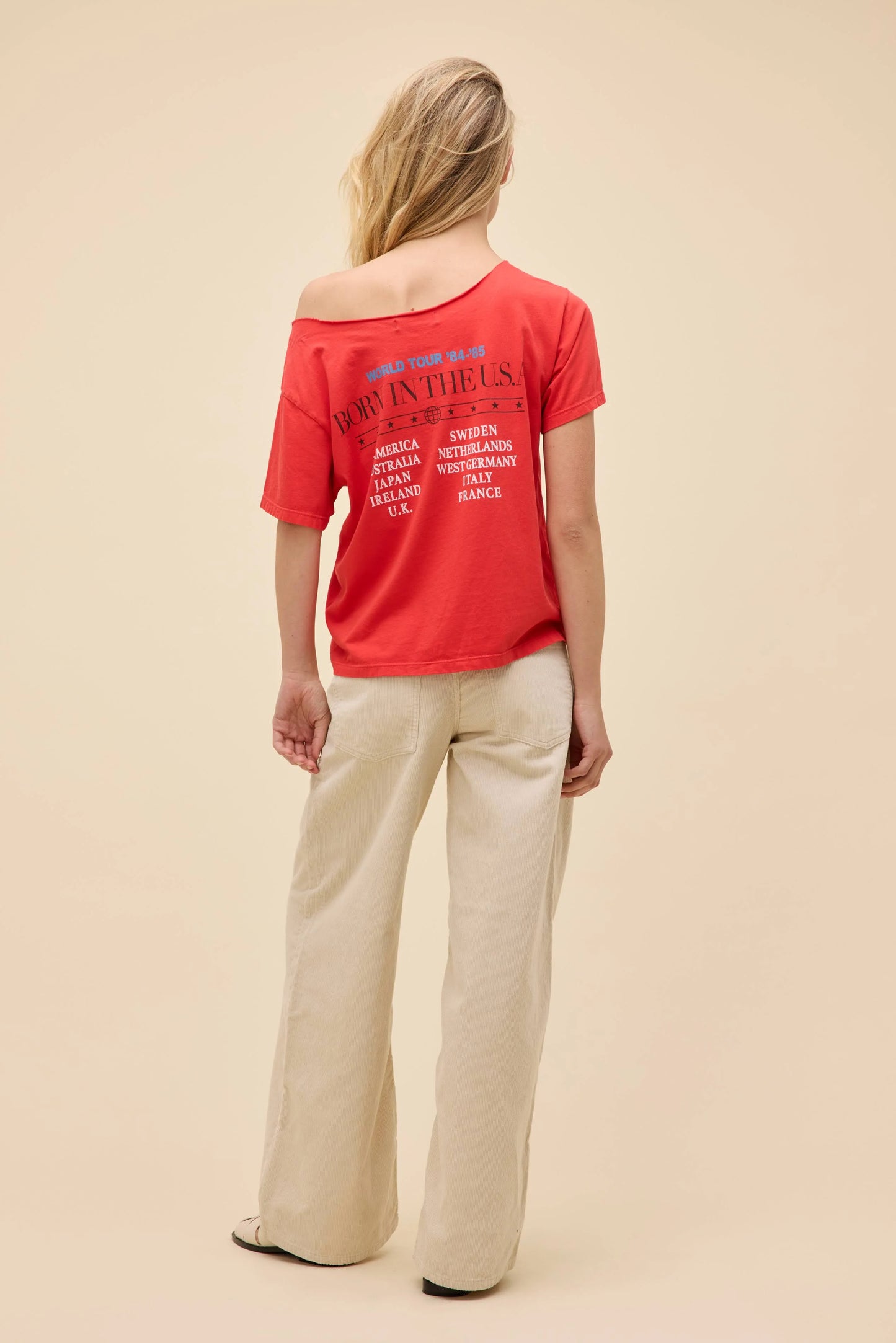 Daydreamer LA Off the Shoulder Tee in Bruce Springsteen