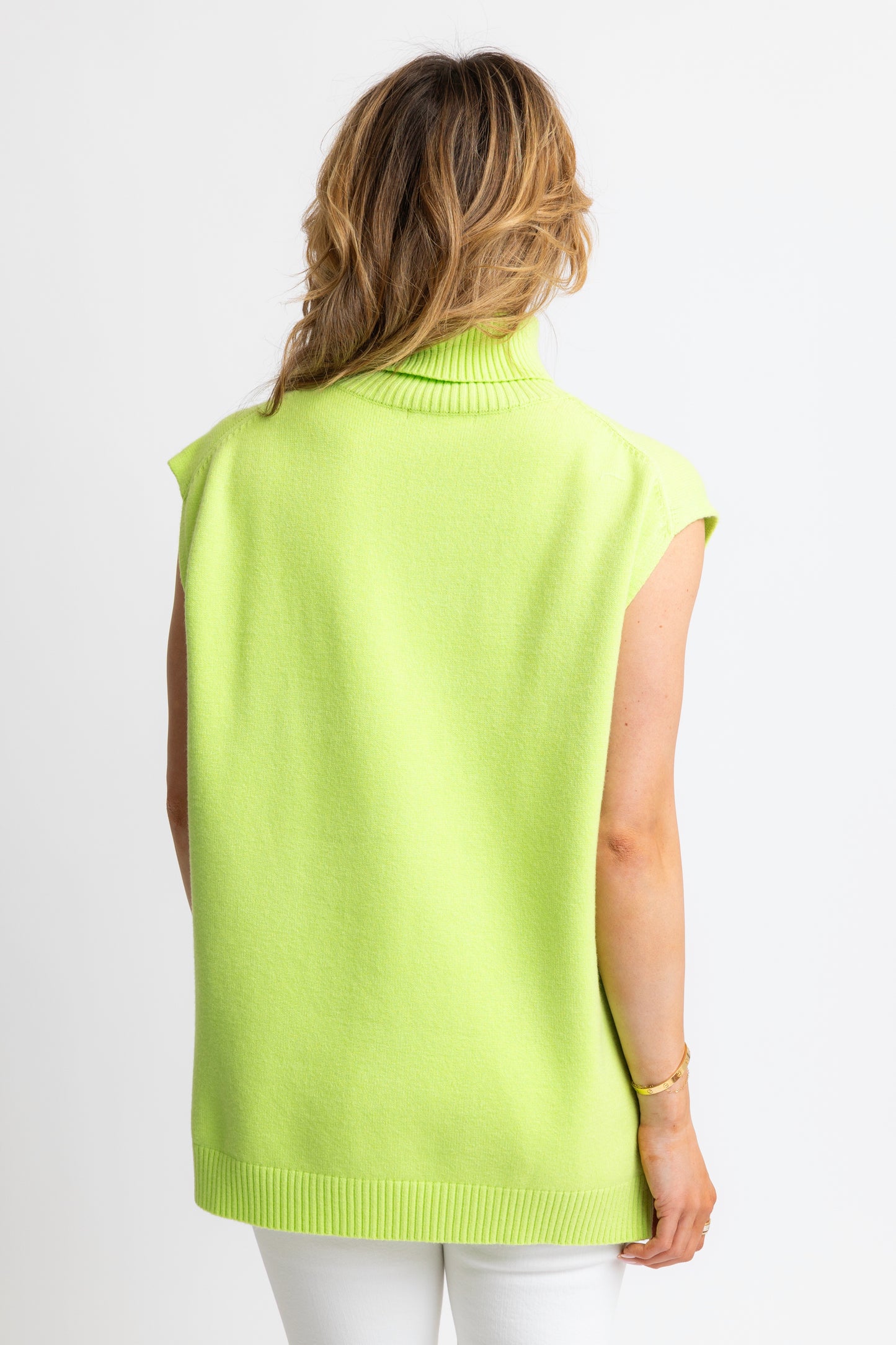 Karlie Mock Neck Hi-Lo Sweater in Citrine