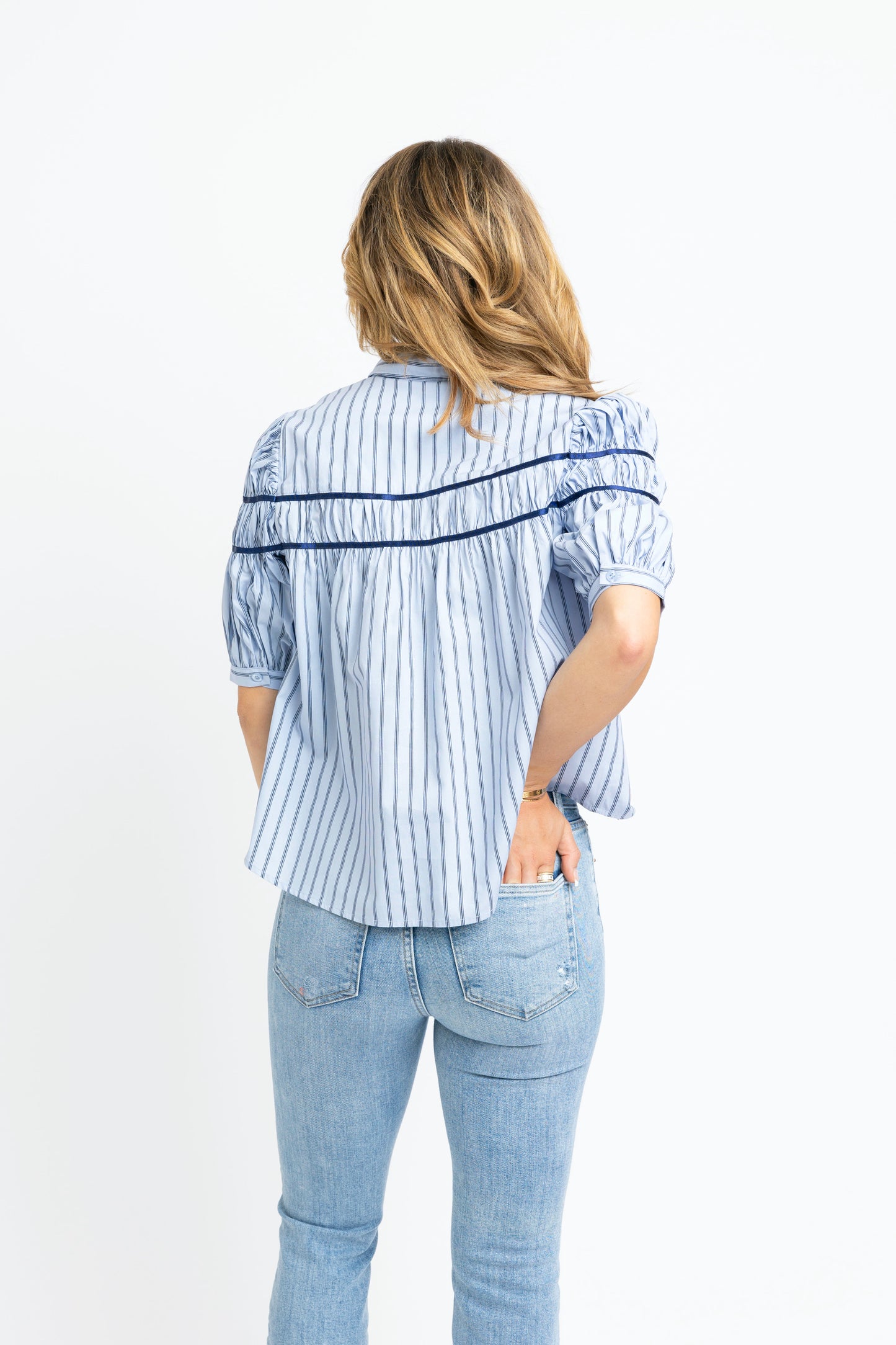 Karlie Striped Buttondown in Blue