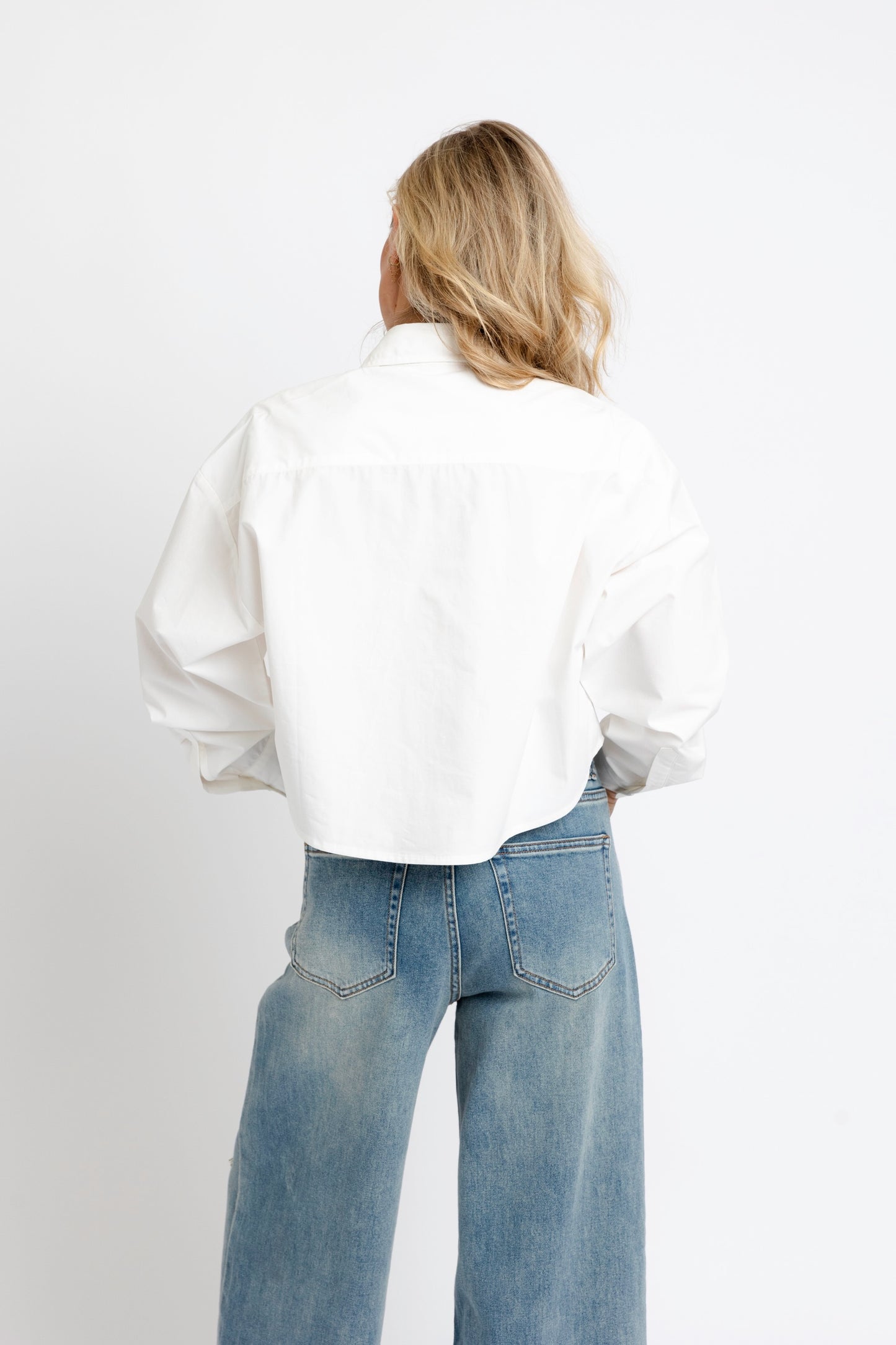 Karlie Pearl Embellished Ultra Soft Denim in Mid Wash