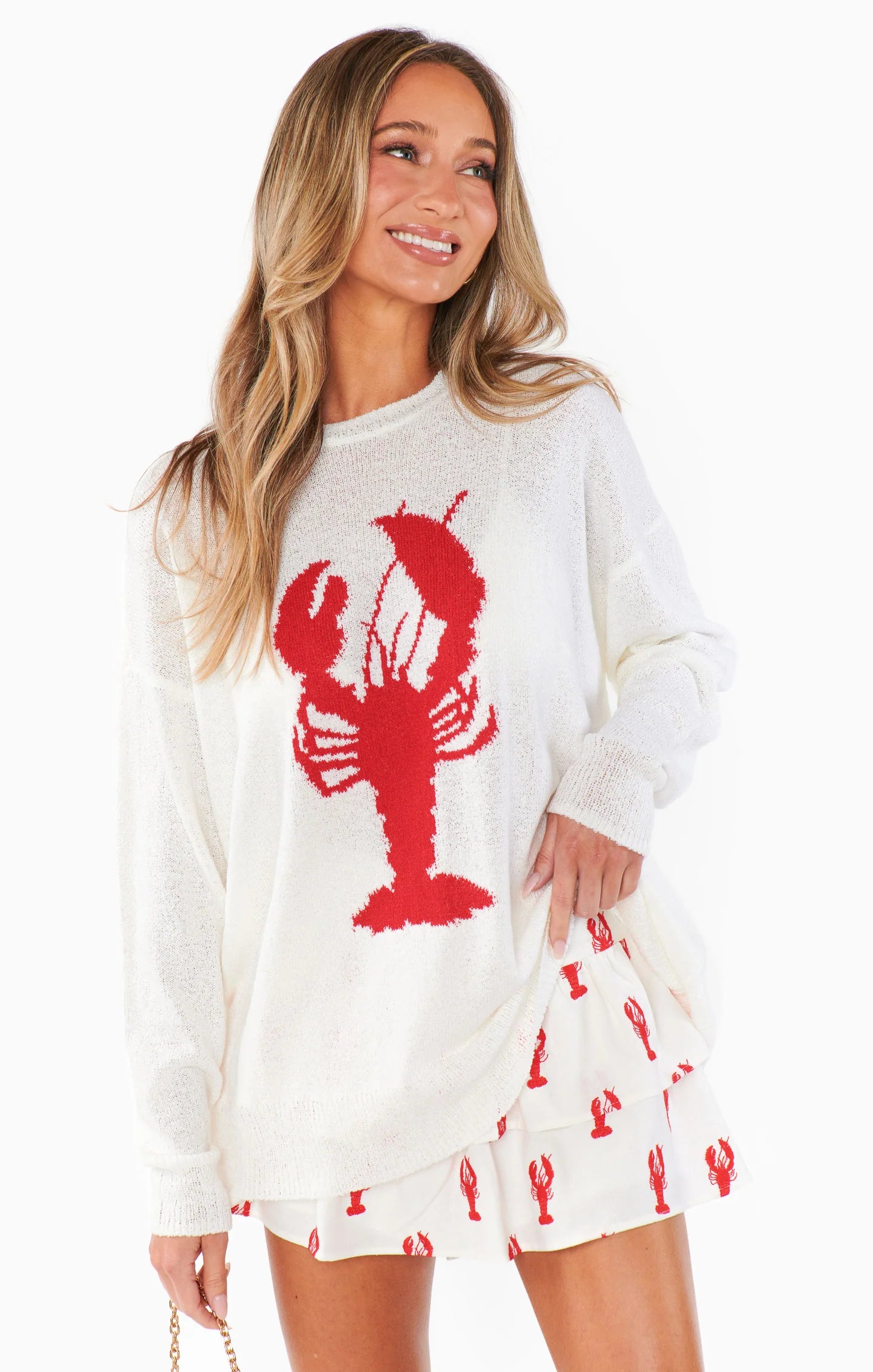 Show Me Your Mumu Ellie Skort in Lobster Embroiderey