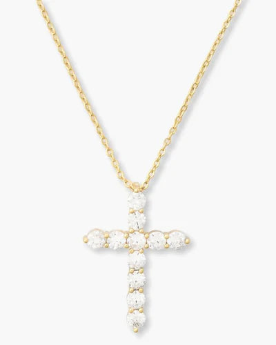 Melinda Maria Oh She Fancy Cross Pendant Necklace in Gold