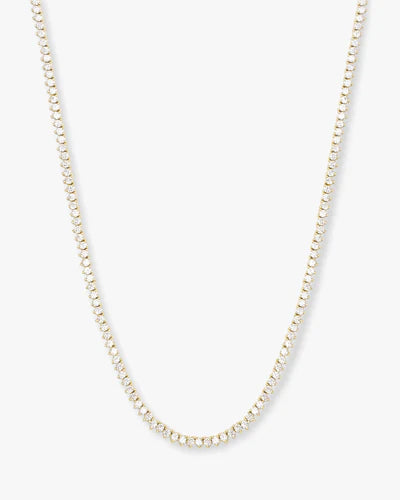 Melinda Maria Baby Not Your Basic Tennis Necklace in Gold