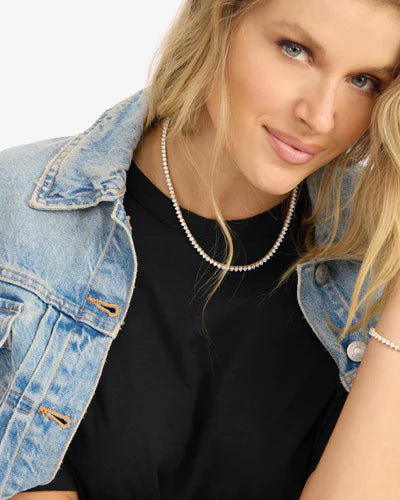 Melinda Maria Not Your Basic Tennis Necklace in Gold