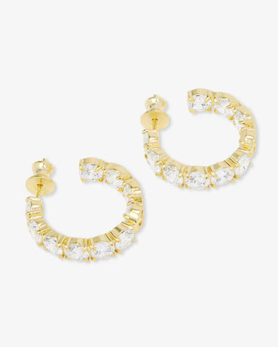 Melinda Maria Oh She Fancy Hoops 1" in Gold
